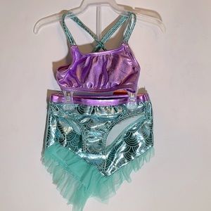 Toddler Girl’s Mermaid Bikini & Skirt Swimsuit Set